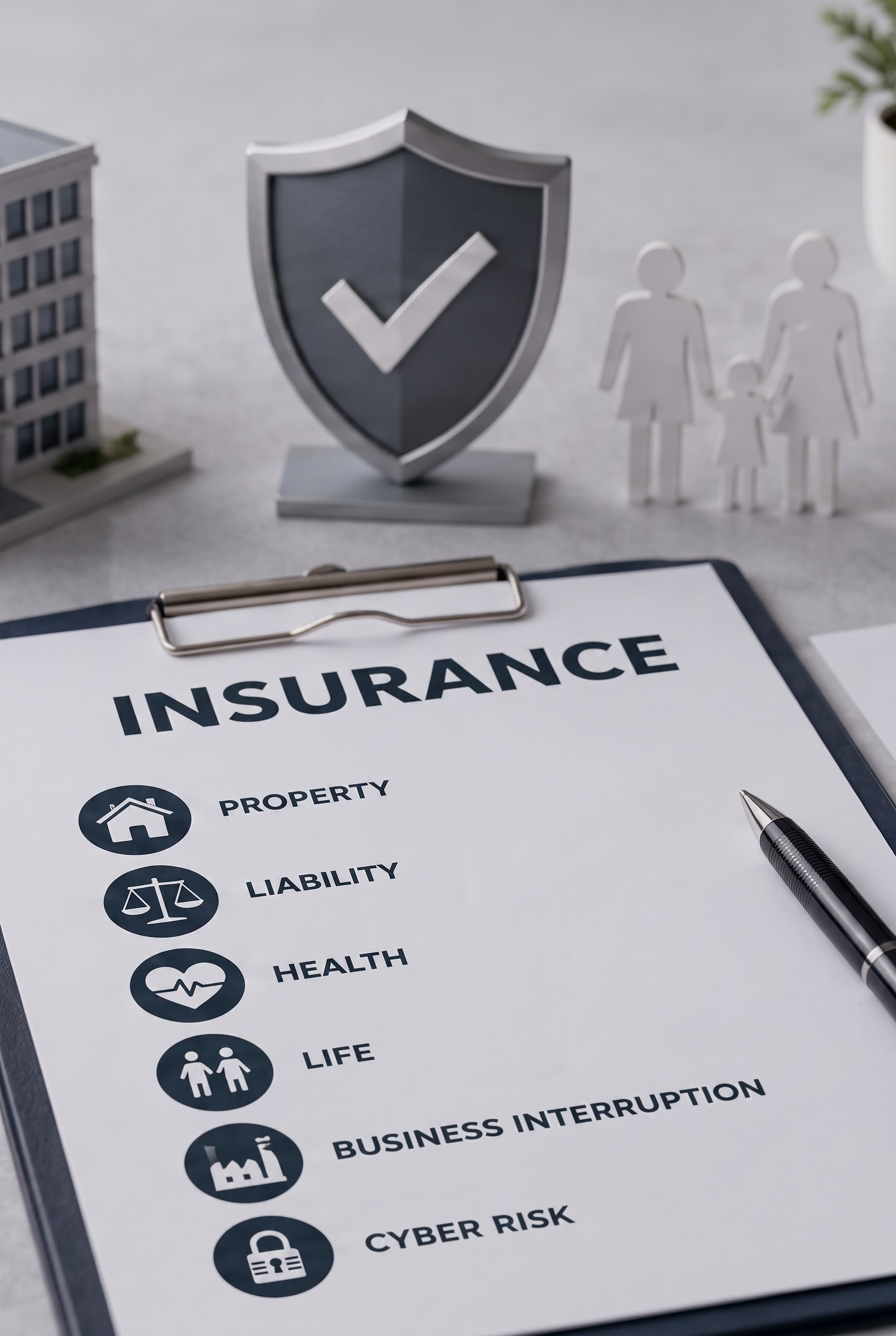 Insurance policy and protection concept