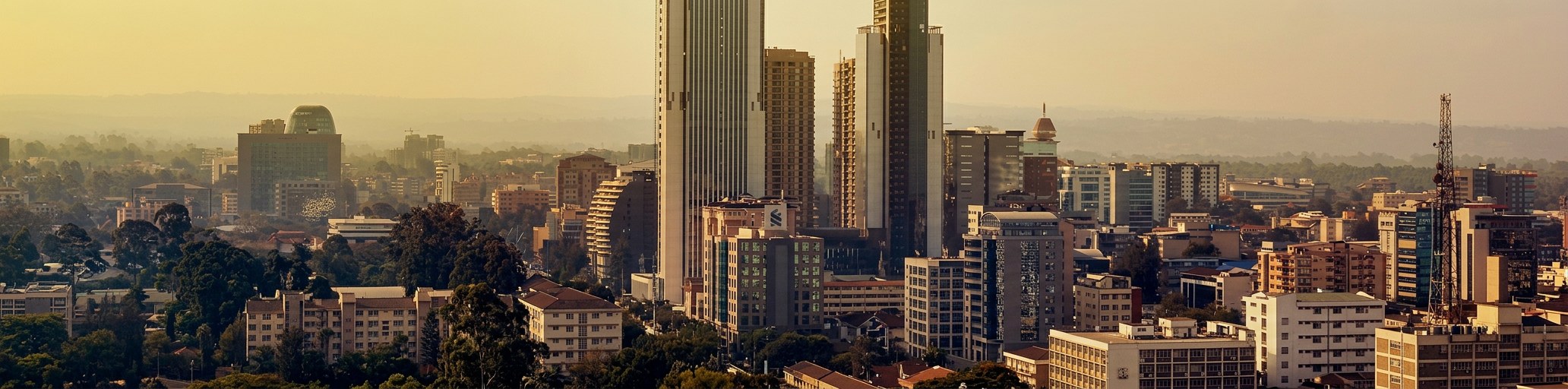 Nairobi skyline at dusk
