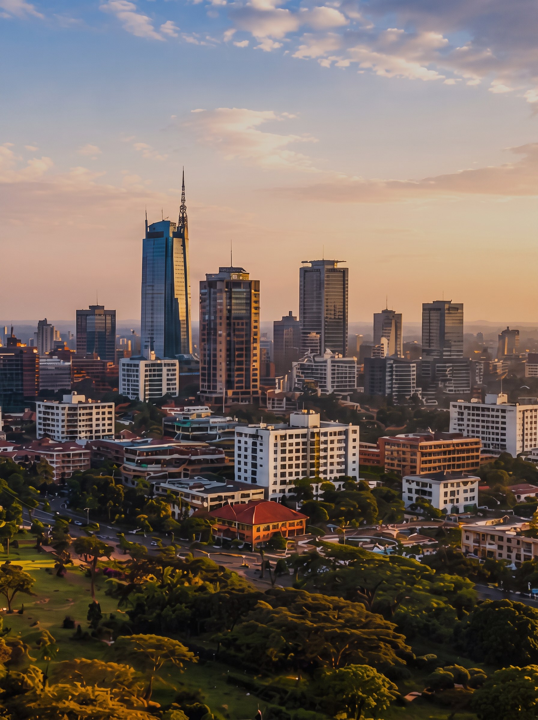 Aerial view of Nairobi skyline